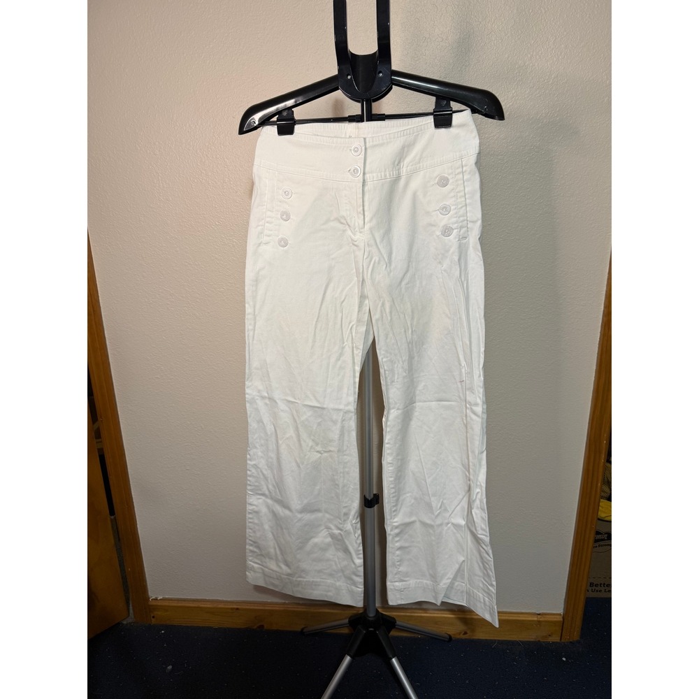 Lot of 2 Urbane Scrubs Pants Small White Sailor Button & Grey Pink Waistband